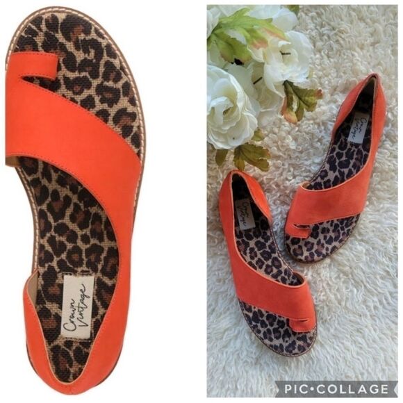 Crown Vintage Women's Orange Sandals - Picture 1 of 5